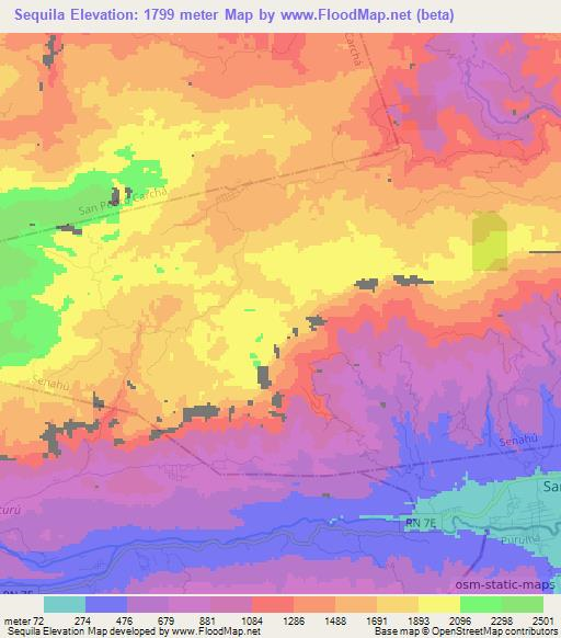 Sequila,Guatemala Elevation Map