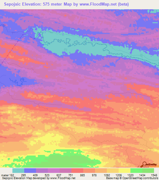 Sepojxic,Guatemala Elevation Map