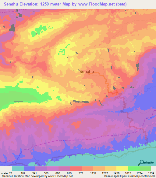 Senahu,Guatemala Elevation Map