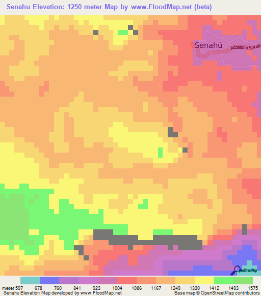 Senahu,Guatemala Elevation Map