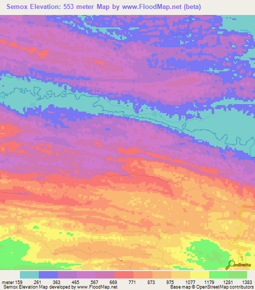 Semox,Guatemala Elevation Map