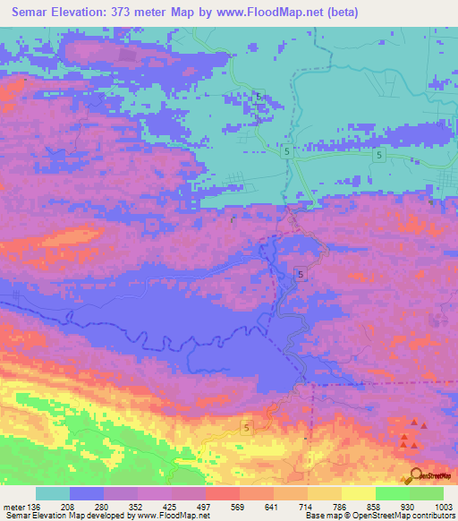 Semar,Guatemala Elevation Map