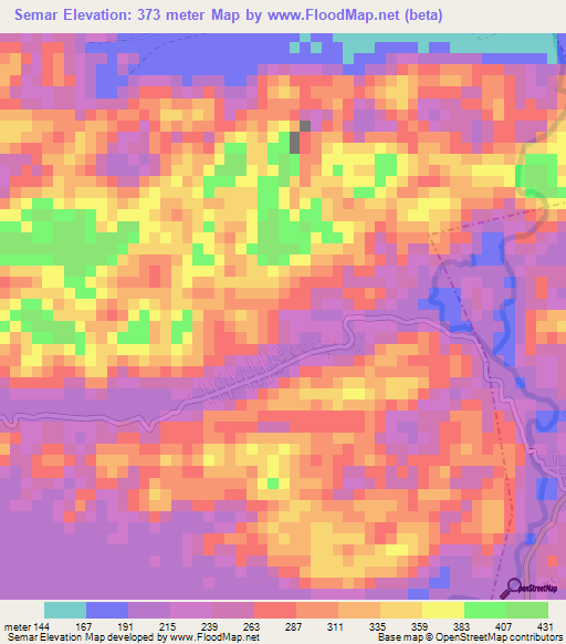 Semar,Guatemala Elevation Map