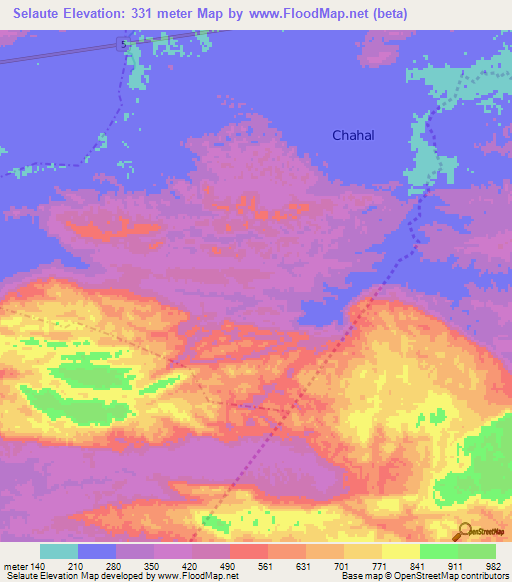 Selaute,Guatemala Elevation Map