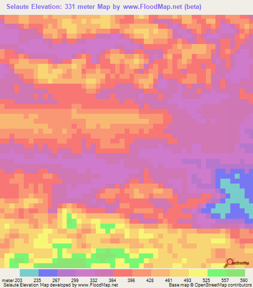 Selaute,Guatemala Elevation Map