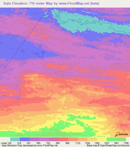 Sejix,Guatemala Elevation Map