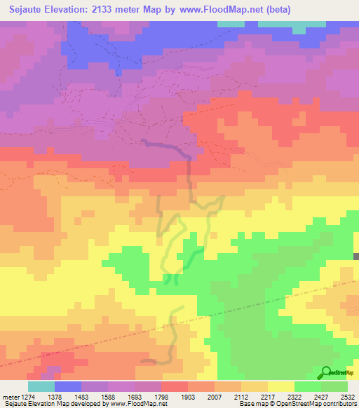 Sejaute,Guatemala Elevation Map