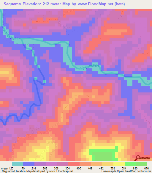 Seguamo,Guatemala Elevation Map