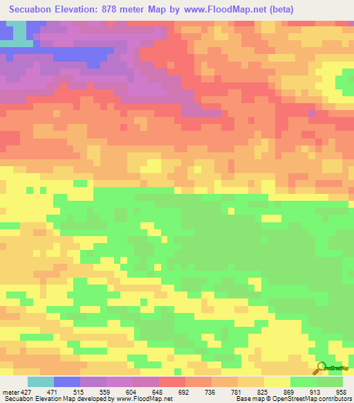 Secuabon,Guatemala Elevation Map