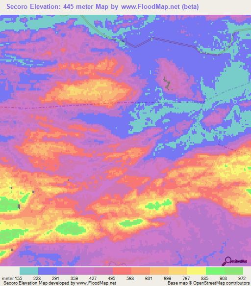 Secoro,Guatemala Elevation Map