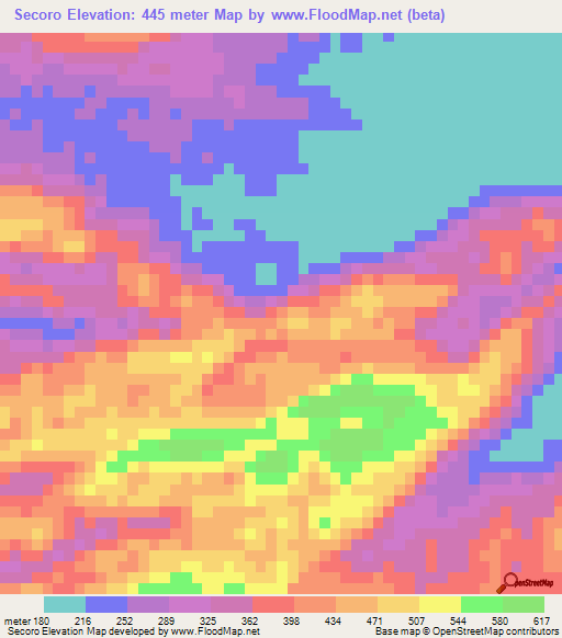 Secoro,Guatemala Elevation Map