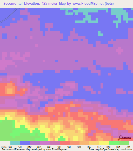 Secomontul,Guatemala Elevation Map