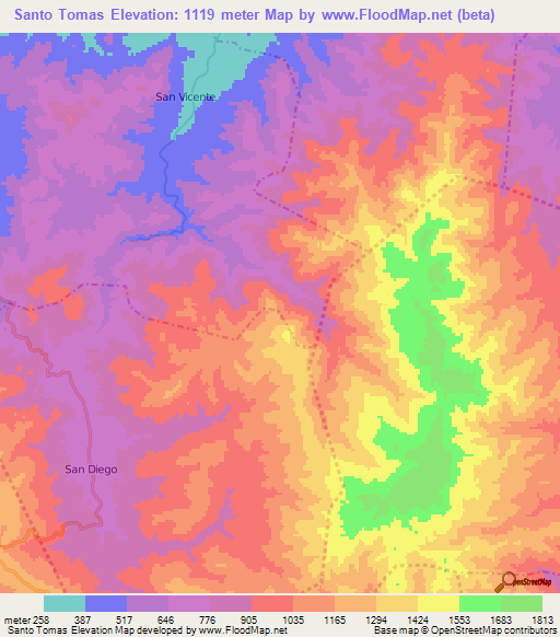 Santo Tomas,Guatemala Elevation Map