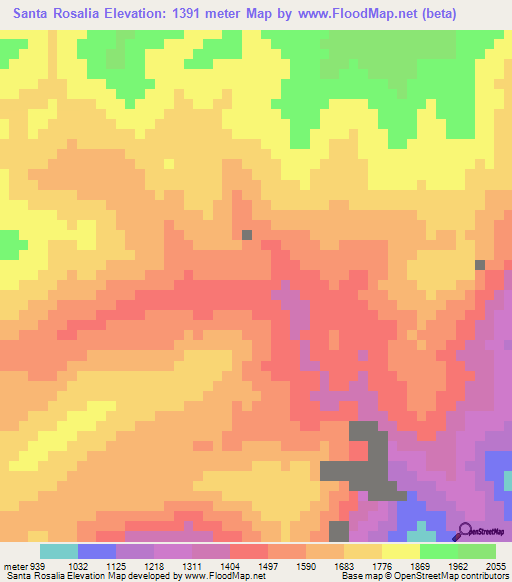 Santa Rosalia,Guatemala Elevation Map