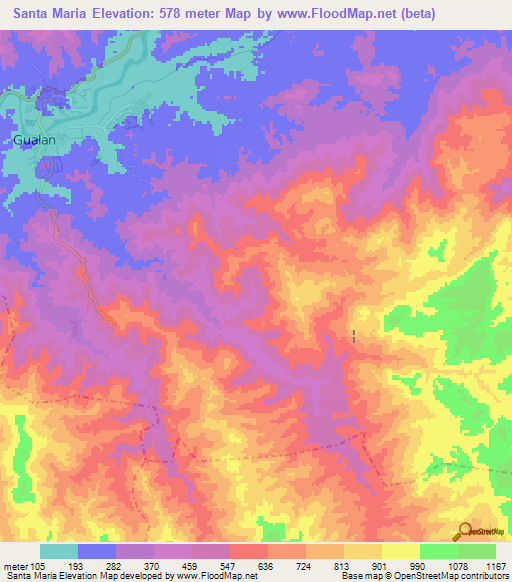 Santa Maria,Guatemala Elevation Map