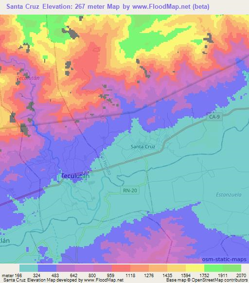 Santa Cruz,Guatemala Elevation Map