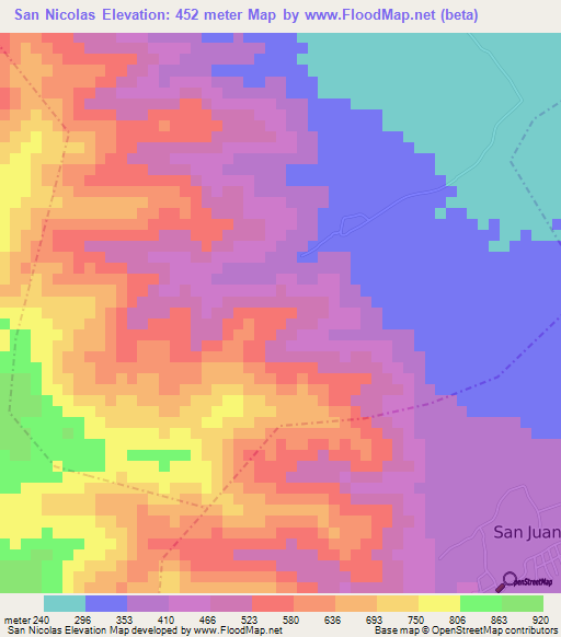 San Nicolas,Guatemala Elevation Map