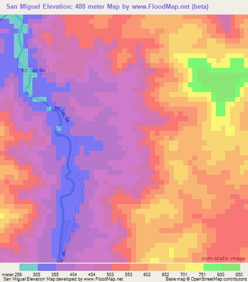 San Miguel,Guatemala Elevation Map