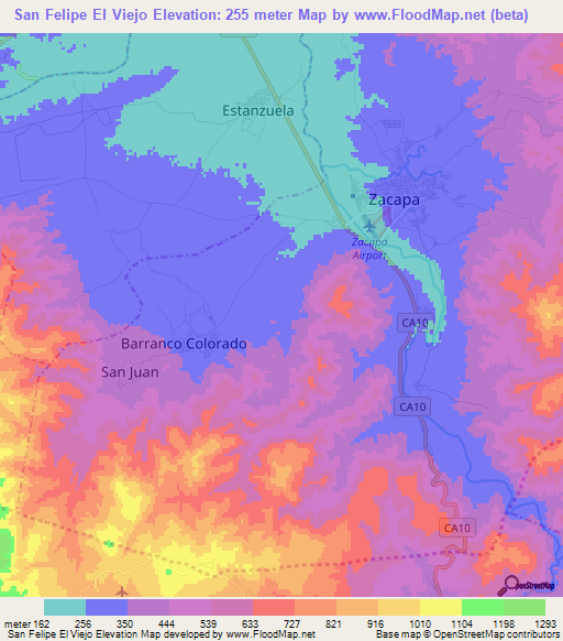 San Felipe El Viejo,Guatemala Elevation Map