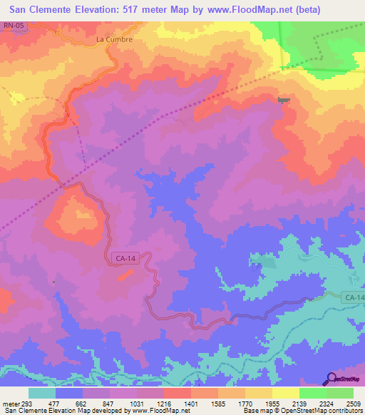 San Clemente,Guatemala Elevation Map