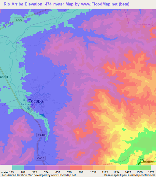 Rio Arriba,Guatemala Elevation Map