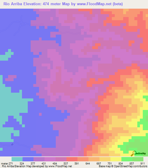 Rio Arriba,Guatemala Elevation Map