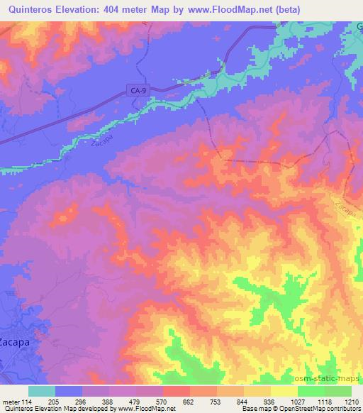 Quinteros,Guatemala Elevation Map