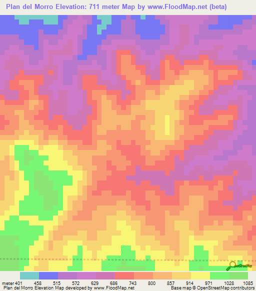 Plan del Morro,Guatemala Elevation Map