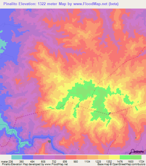 Pinalito,Guatemala Elevation Map