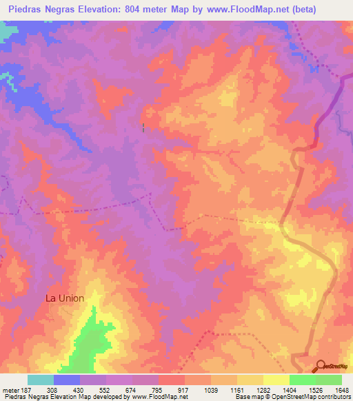 Piedras Negras,Guatemala Elevation Map