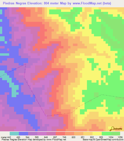 Piedras Negras,Guatemala Elevation Map