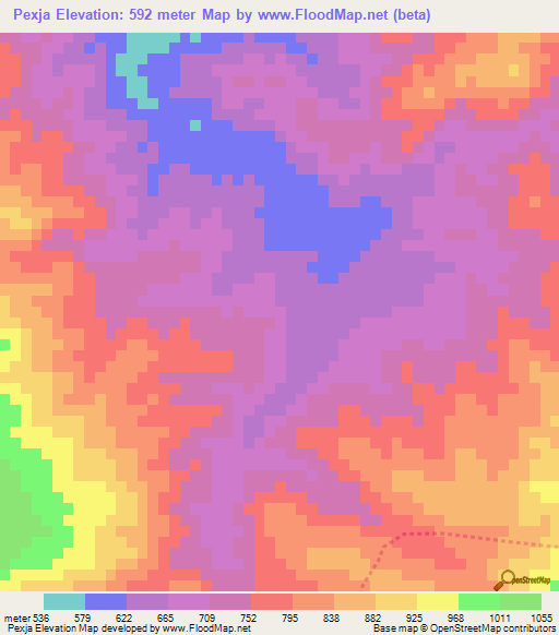 Pexja,Guatemala Elevation Map