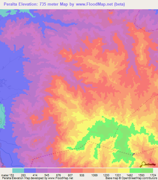 Peralta,Guatemala Elevation Map