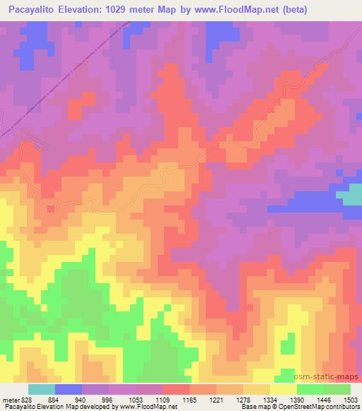 Pacayalito,Guatemala Elevation Map