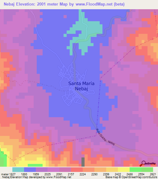 Nebaj,Guatemala Elevation Map