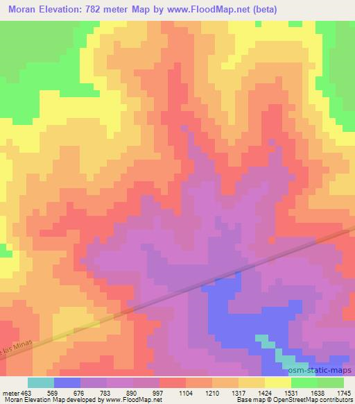 Moran,Guatemala Elevation Map