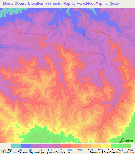 Monte Oscuro,Guatemala Elevation Map