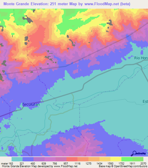 Monte Grande,Guatemala Elevation Map