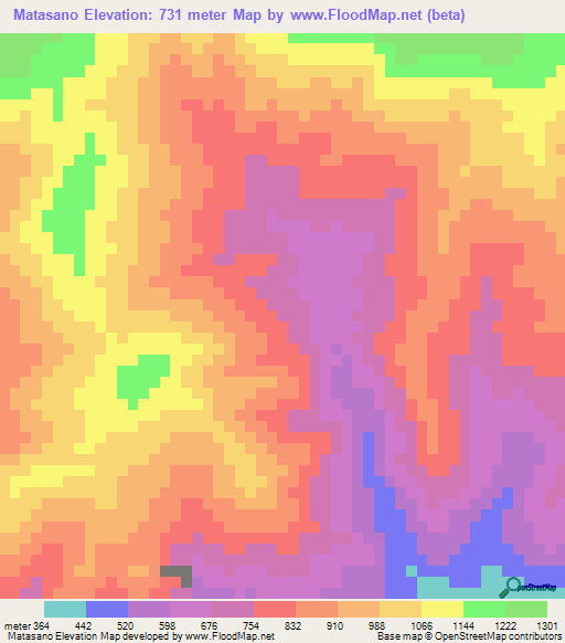 Matasano,Guatemala Elevation Map