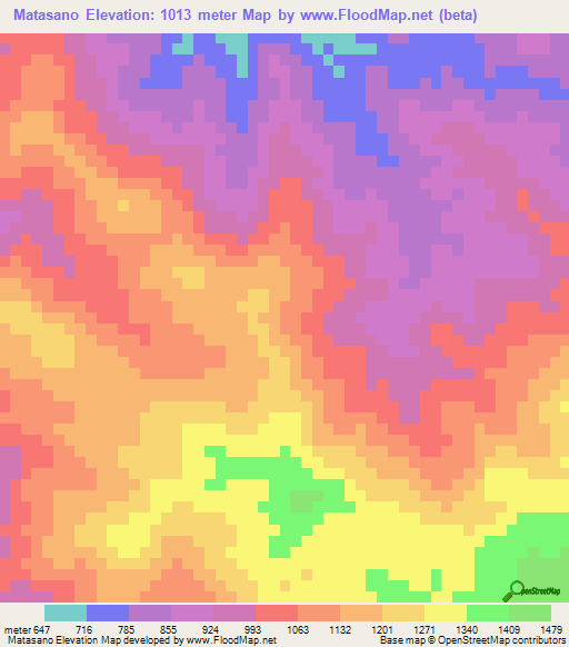 Matasano,Guatemala Elevation Map