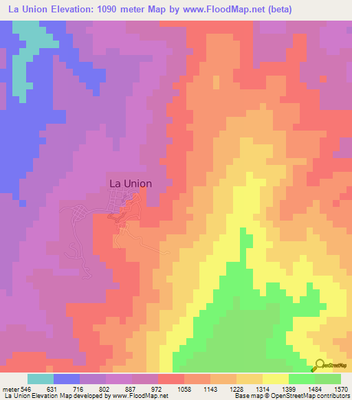 La Union,Guatemala Elevation Map