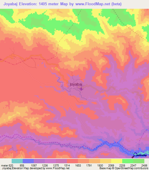 Joyabaj,Guatemala Elevation Map