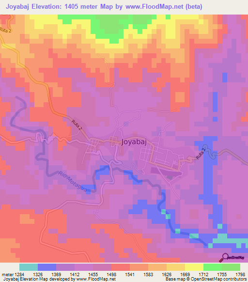 Joyabaj,Guatemala Elevation Map