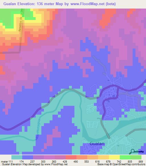 Gualan,Guatemala Elevation Map