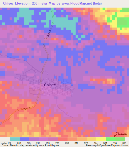 Chisec,Guatemala Elevation Map