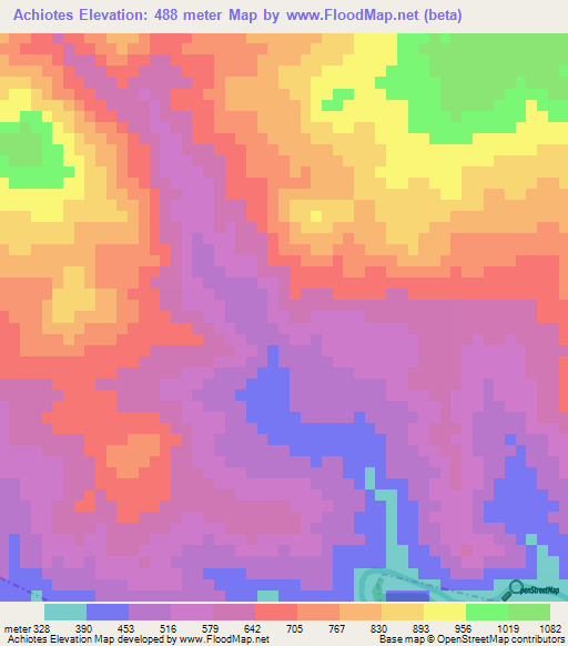 Elevation of Achiotes,Guatemala Elevation Map, Topography, Contour