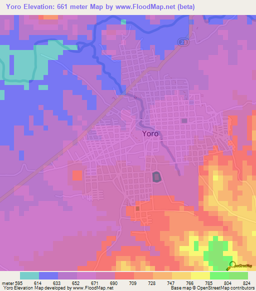 Yoro,Honduras Elevation Map