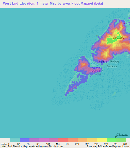 West End,Honduras Elevation Map