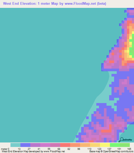 West End,Honduras Elevation Map