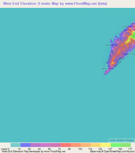 West End,Honduras Elevation Map